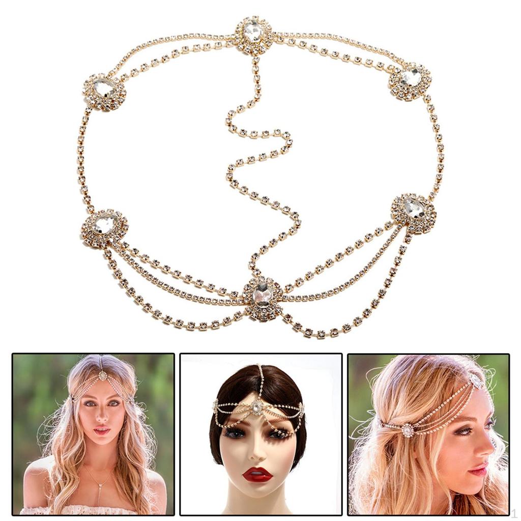 Head Chain Rhinestones Bohemian Jewelry Boho Forehead for Prom Girls