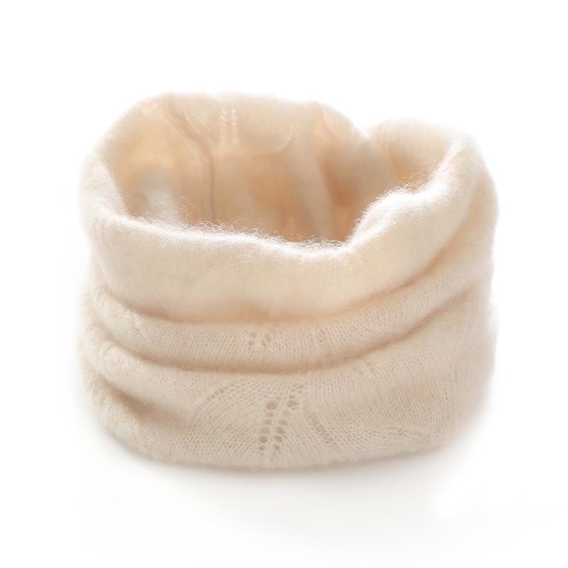 100% Pure Cashmere Women's Hollow Knit Neck Gaiter Scarf - Warm, Cold Protection, Korean Style
