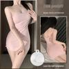 Xianyi Pure Desire Lace Splice Sexy Bodycon Sling Dress - Solid Color Sleepwear 689