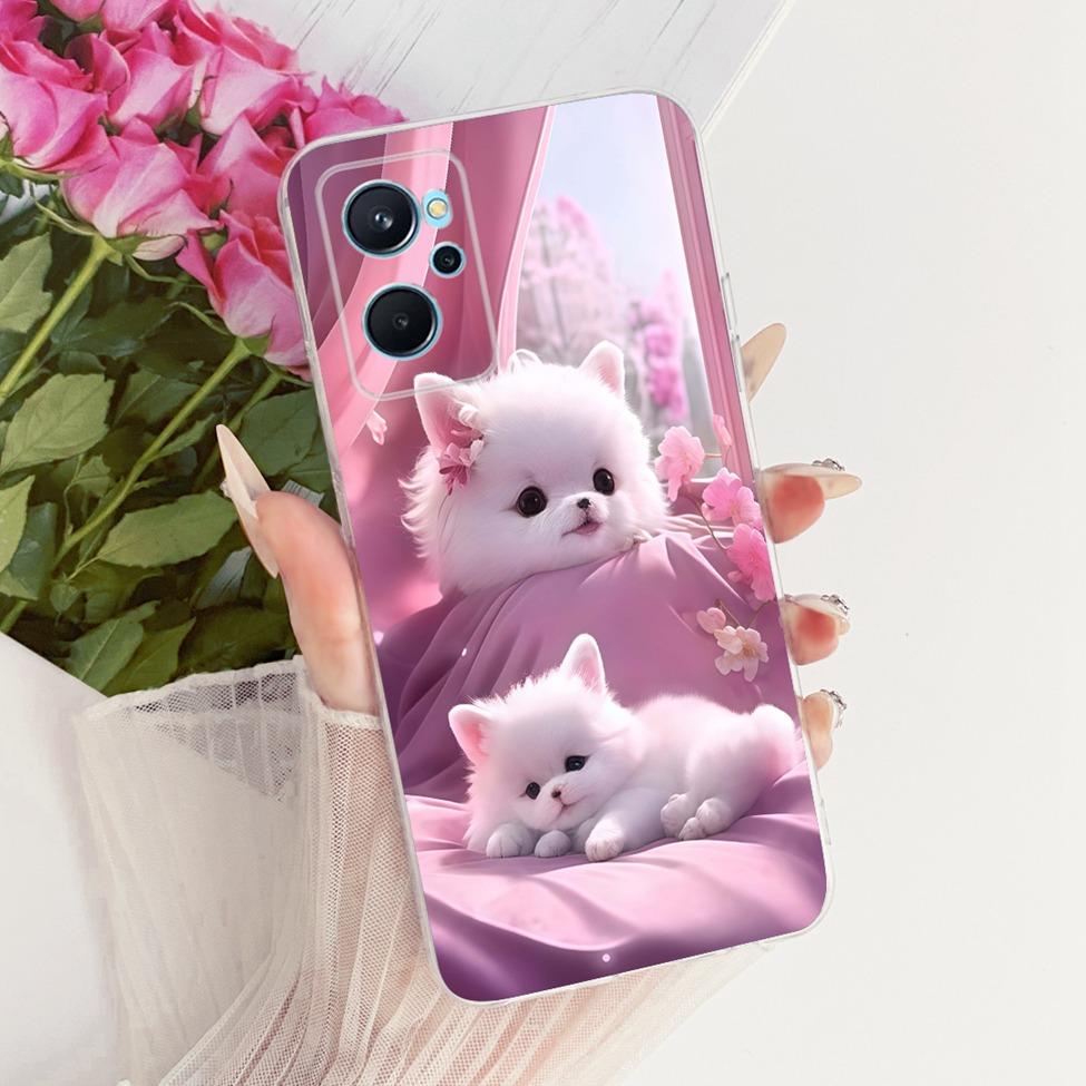 For Realme 9i 4G Case RMX3491 Transparent Cute Cat Fashion Butterfly Funny Painted Casing For Real me 9i 4G Cover