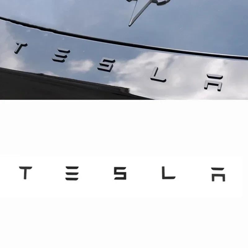 Ymbfz0 ABS Car Front Hood Rear Trunk Emblem Sticker Decoration for Tesla Model 3 Model S X Y Roadster Auto Exterior Decal Accessories