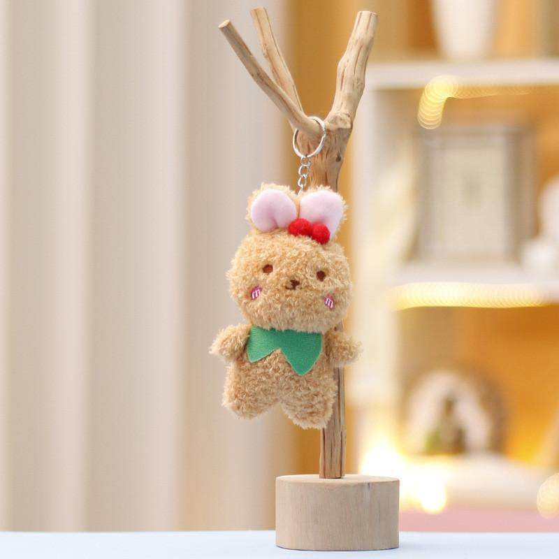 Panda Keychain Rabbit Cute Cartoon Girl Backpack Decorative Pendant Doll Plush