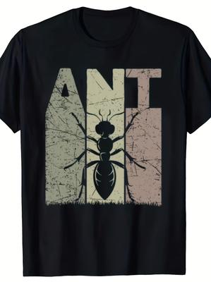 Unisexs Vintage Entomology TShirt Oversized Black Retro Ant Keeper Design With Ant Colony Print Ant Lettering