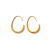 18K Gold Large Crescent Stud Earrings - Stainless Steel, Titanium, Waterproof European-American Design