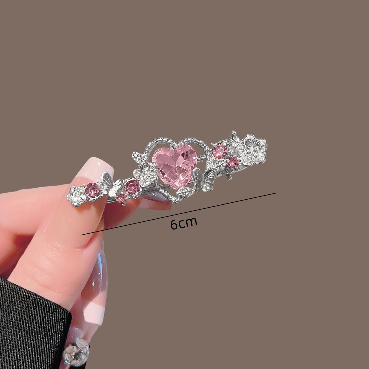 Elegant Floral Hair Barrette French Clip Spring Hair Claw Rhinestone Accents Bridal Hair Accessory For Half-Up Hairstyles