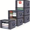 High Quality3pcs Large Capacity Foldable Fabric Storage Boxes with Flip-Top Lid & Handles, Durable Non-Woven Collapsible Organizer Bins for Closet,