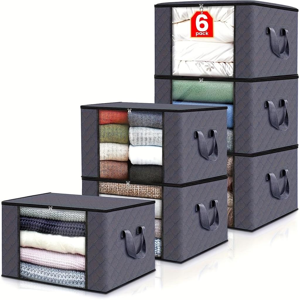 High Quality3pcs Large Capacity Foldable Fabric Storage Boxes with Flip-Top Lid & Handles, Durable Non-Woven Collapsible Organizer Bins for Closet,