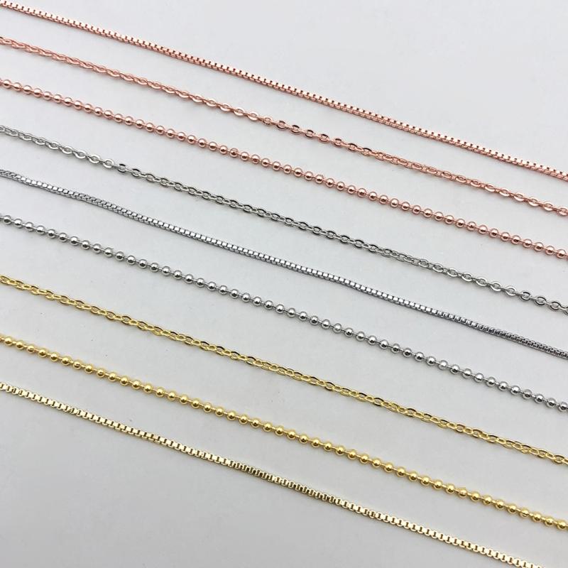 5pcs Adjustable Needle Clasp Beading Necklace Flat O Chain Fashionable Women's Jewelry Making Craft Accessory