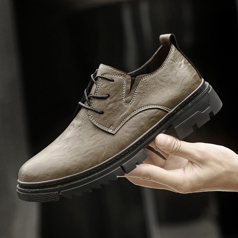 Fashion Luxury Brand Lace-Up Outdoor Male Shoes 2025 New Men's Casual Shoes Leather Men Business Oxford Shoes Thick Bottom Man Footwear