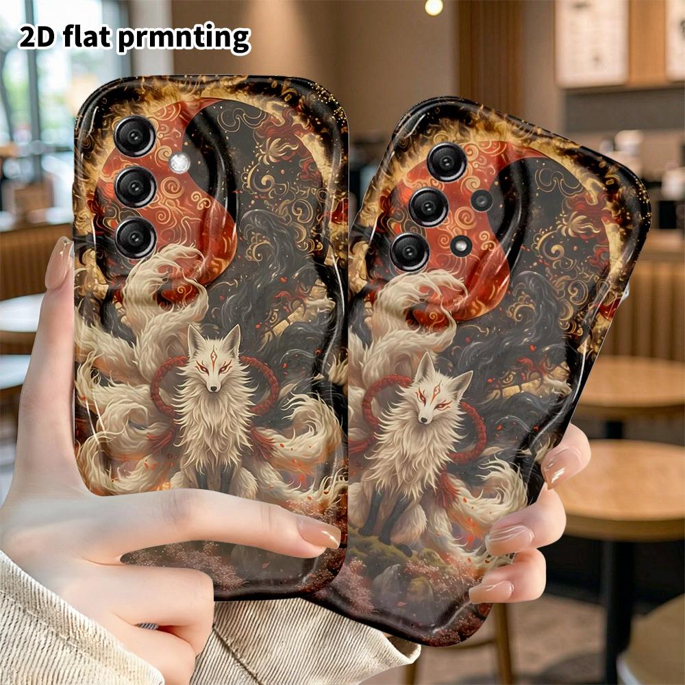 Phone Case: 2D Flat Samsung Galaxy A34 A35 M05 M06 S20 S22 S21 FE Plus 5G Protective Case, Yin-Yang Nine-Tailed Fox, Christmas and Halloween Gift