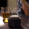 Desktop Ornament Ceramics Line Incense Burner Small Retro Aromatherapy Holder with Lid Creative Incense Censer Indoor