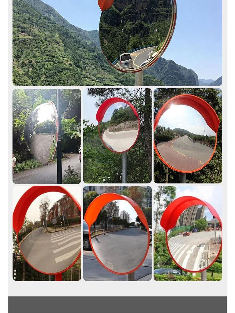 Indoor/Outdoor Convex Safety Mirror for Parking Lots and Garages