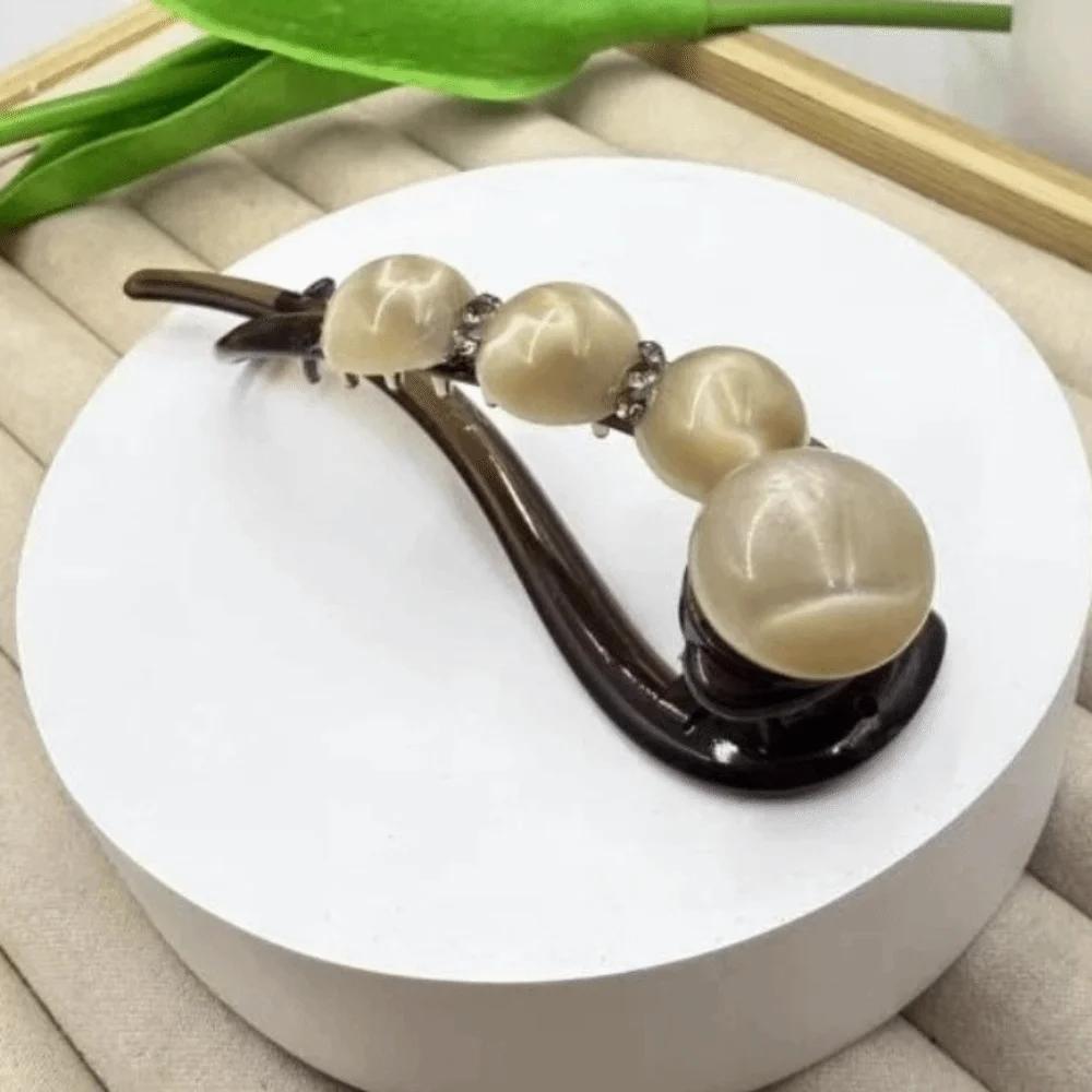 Elegant Pearls Twist Hair Clip Solid Color Smooth Barrette Hair Accessories Women Girls