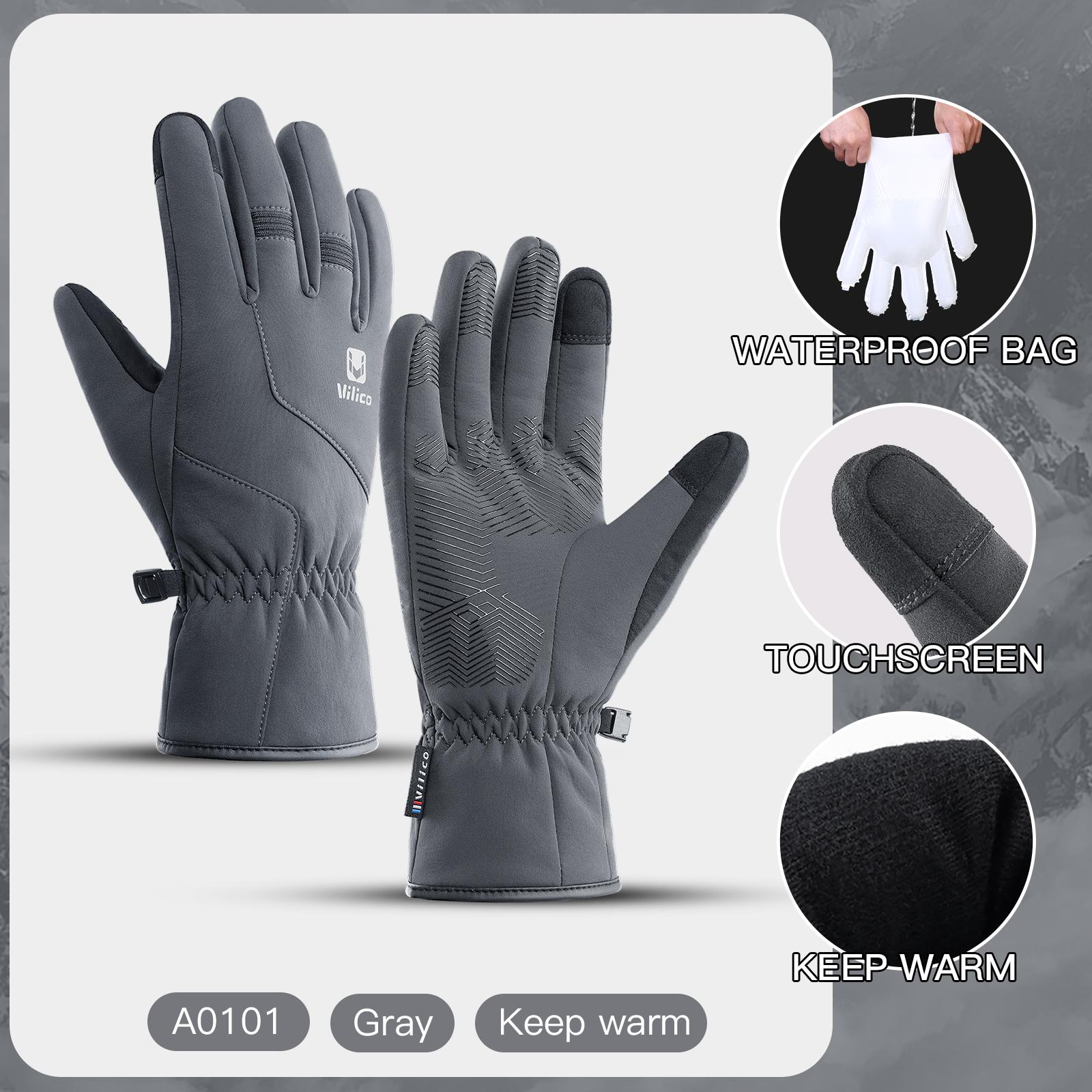 New Winter Gloves Men Waterproof Touchscreen Non-Slip Unisex Thickening Windproof Warm Cycling Sports Gloves S