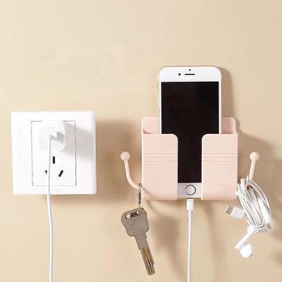 1PC Multifunctionele Wandgemonteerde Organisator Opbergdoos Afstandsbediening Gemonteerde Mobiele Telefoon Plug Muurhouder Opladen Multifunctionele Houder Stand