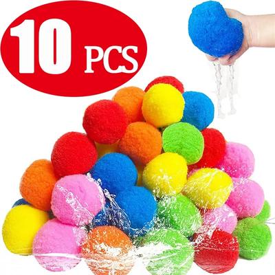 10 Pcs Reusable Water Balls, Reusable Water Balloons for Outdoor Toys and Games, Water Toys for Kids and Adults Boys and Girls - Summer Toys Ball