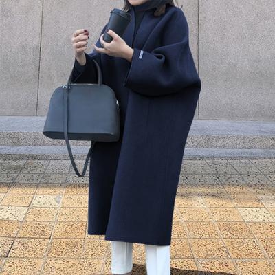 Langarm Taschen Gerader Schnitt Dicker Warmer Wollcardigan Damen Herbst Winter Offen