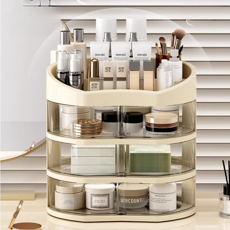 Home Table Large Capacity Cosmetics Organizing Makeup Storage Box Drawer Dustproof Table Lipstick Powder Storage Organizer Rack