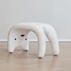 Lower Back Rabbit Short Stool Cashmere Home Entryway Decorative Stool Cute Liquid Cat Makeup Bench Household Furniture