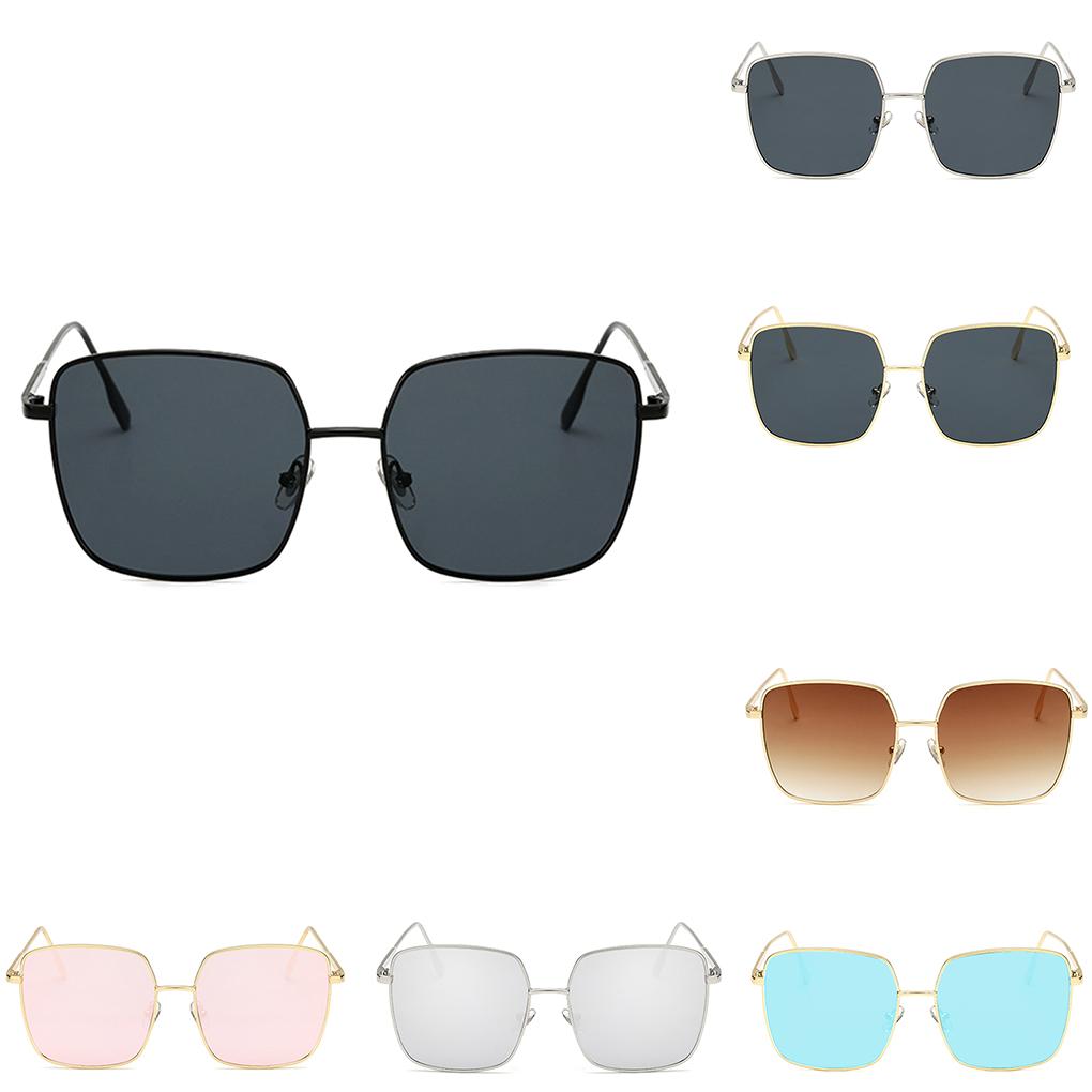 Vintage Retro Square Sunglasses Mirrored Metal Frame Glasses Women Gifts