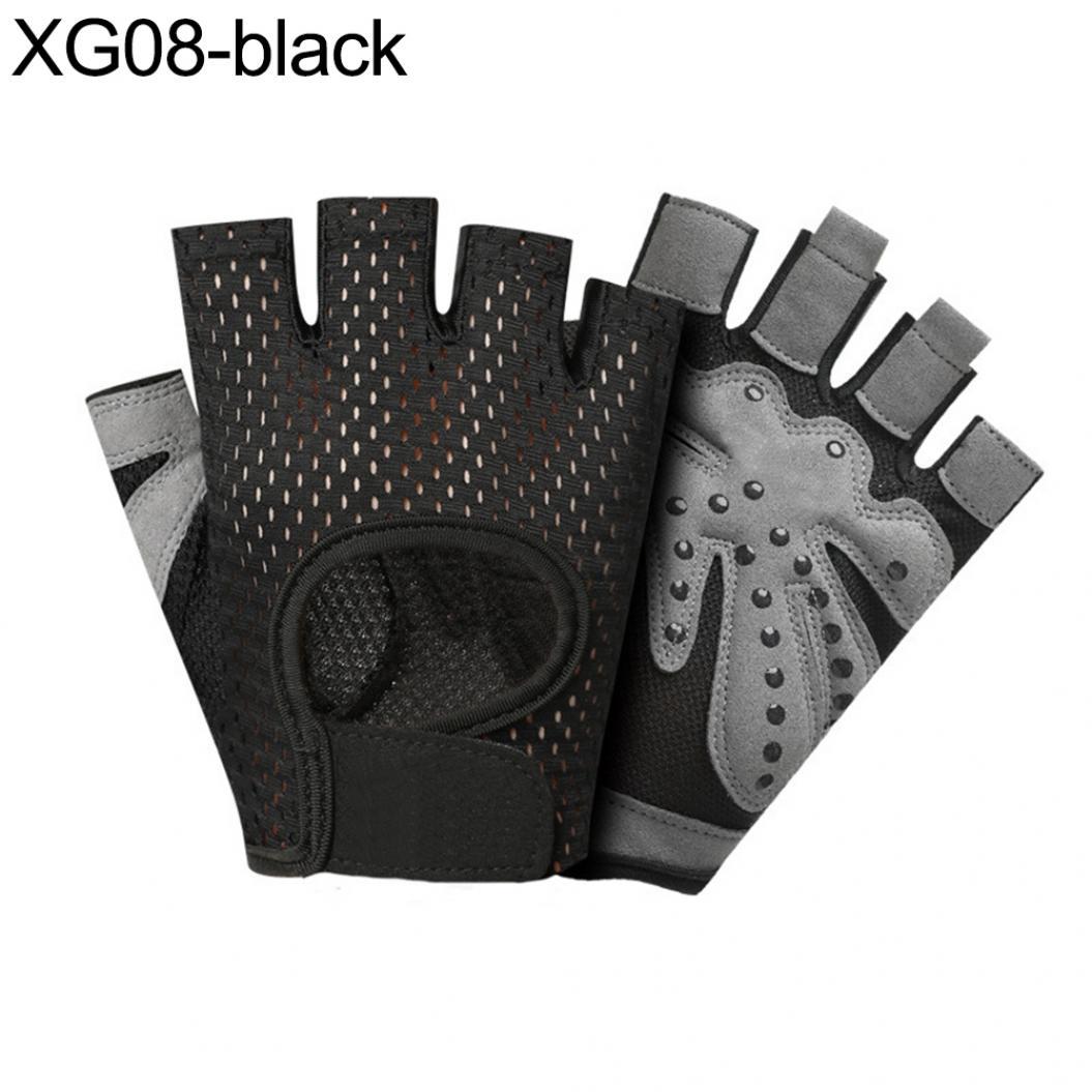 

Men Women Sports Gym Fitness Workout Weightlifting Half Finger Anti-skid Gloves