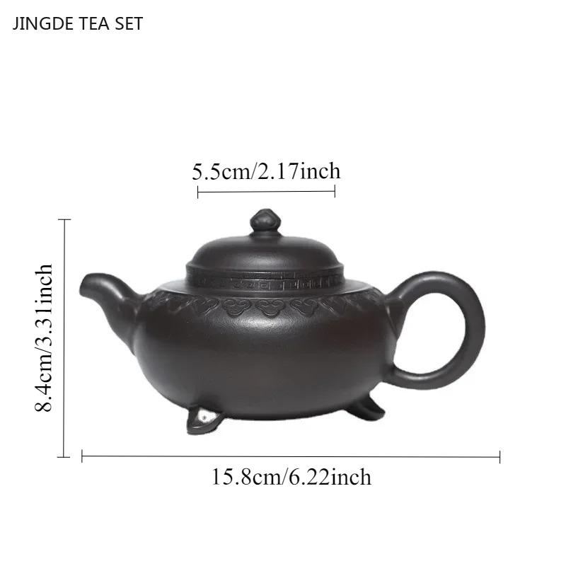 

250ml Chinese Yixing purple clay teapot Raw ore black gold sand beauty tea infuser zisha filter kettle Tea set accessories