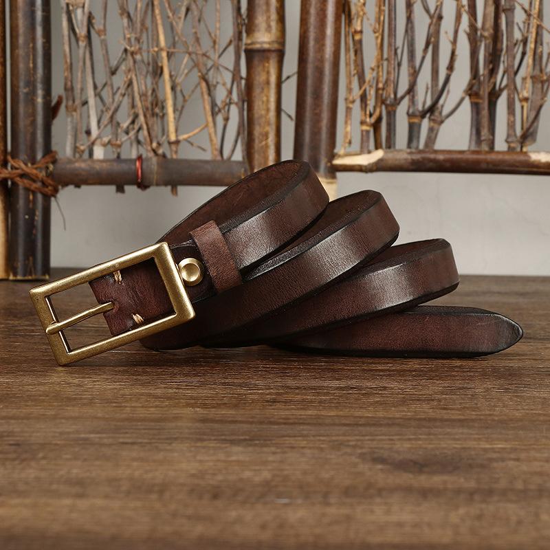 

Тонкий ремень для женщин, модный ретро-тренд, декоративная кожа, утолщенный джинсовый ремень из натуральной яловой кожи для женщин 90cm