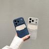 Luxury Double-layer Card Bag Denim Fabric Texture Patterned Phone Case for iPhone 17 16 15 14 13 Pro Max Shockproof Bumper Cover