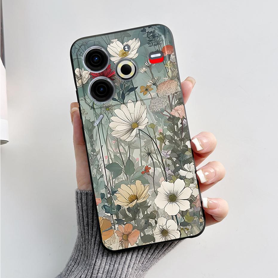 6.78" For Tecno Pova 6 Neo Case Pova6 Neo Back Cover Stylish Pattern Black Silicone Soft Phone Cases For Tecno Pova 6 Neo Fundas
