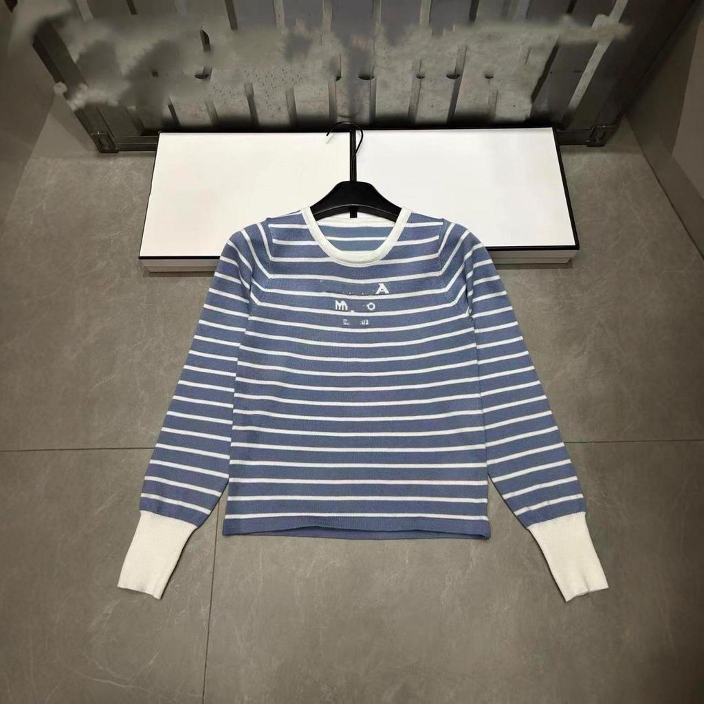 Pu Jia 2026 A/W New Jacquard Stripe Knit Pullover - Versatile Long Sleeve, Age-Reducing