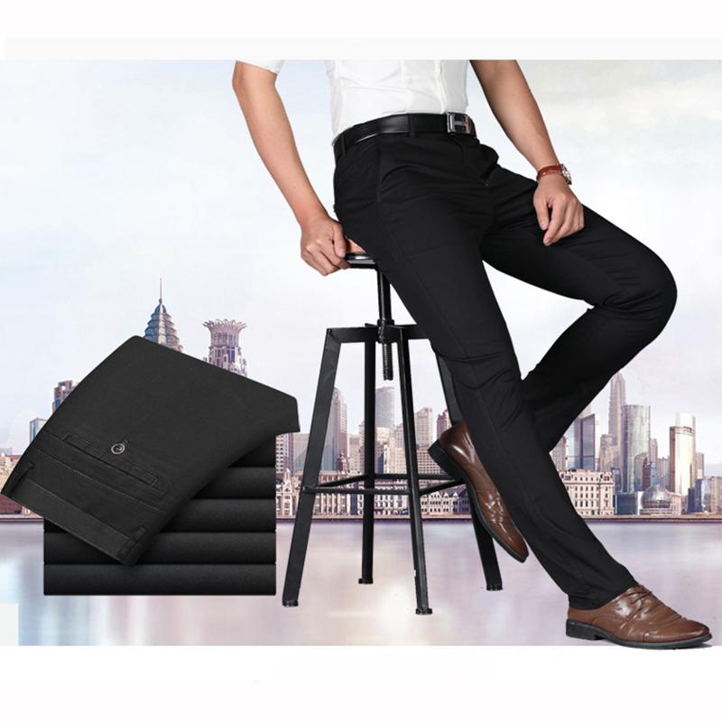 Summer Thin Men's Pants Fashion Business Casual Green Black Trousers