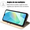 Coque - BOOLING - Samsung Galaxy A16 5G/4G - Protection Rabat Cuir Synthétique Antichoc Doré