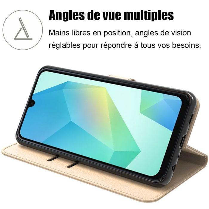Coque - BOOLING - Samsung Galaxy A16 5G/4G - Protection Rabat Cuir Synthétique Antichoc Doré