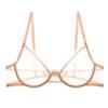 Sexy Durchbruch Ultra-Dünn Transparentes Spitzen-BH-Set, Push-Up Volle Oberweite Coquette Pikant Damen-Dessous-Set