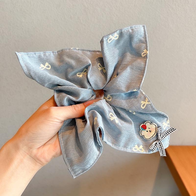 Korean Style Spring/Summer Floral Intestine Hair Scrunchie for Women – Elegant Ponytail Tie and Mori Girl Accessory.