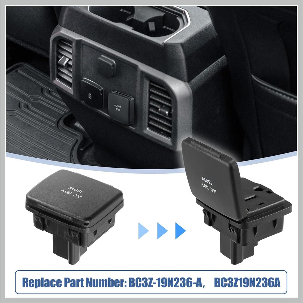 BC3Z-19N236-A for Ford Explorer 2011-2015 for Lincoln Navigator 2011-2014 Center Console Rear Power Outlet Plug 110V 150W Replacement Car Parts