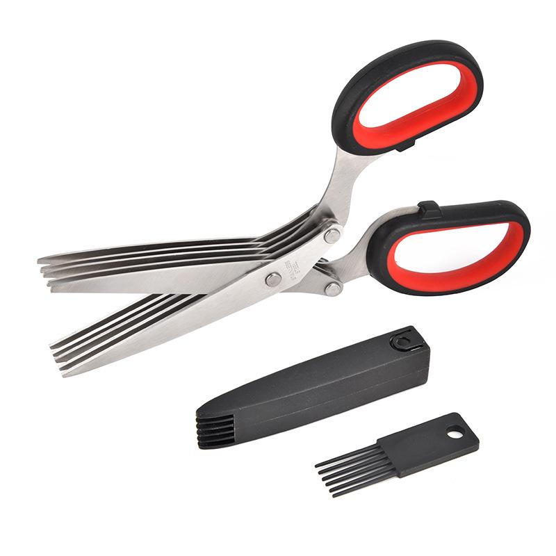 Stainless Steel Five-Layer Herb & Vegetable Scallion Shears