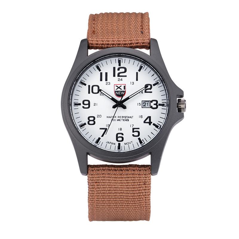 XINEW Cheap Watches Men's Nylon Calendar Army Quartz Watch