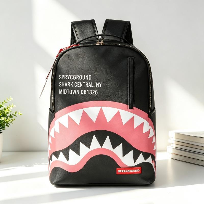Tide Brand Shark Backpack Graffiti Wind Leisure Street Trend Backpack Skateboard Backpack Printing