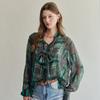 Maxza Vintage Check Beads Tie Blouse Zf05qb020nh