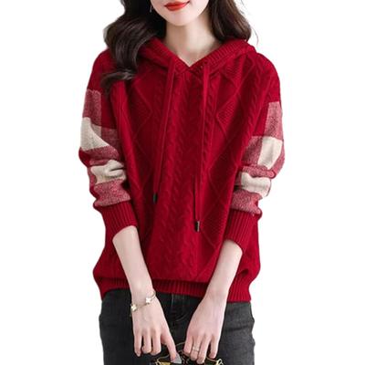 RoyzTocz Knit Loose Long Perfect for and Winter Women's Sweater, Hooded, Fit, Warm, Sleeves, Elegant, Stylish, Cute, Slimming, Casual, Ribbed,