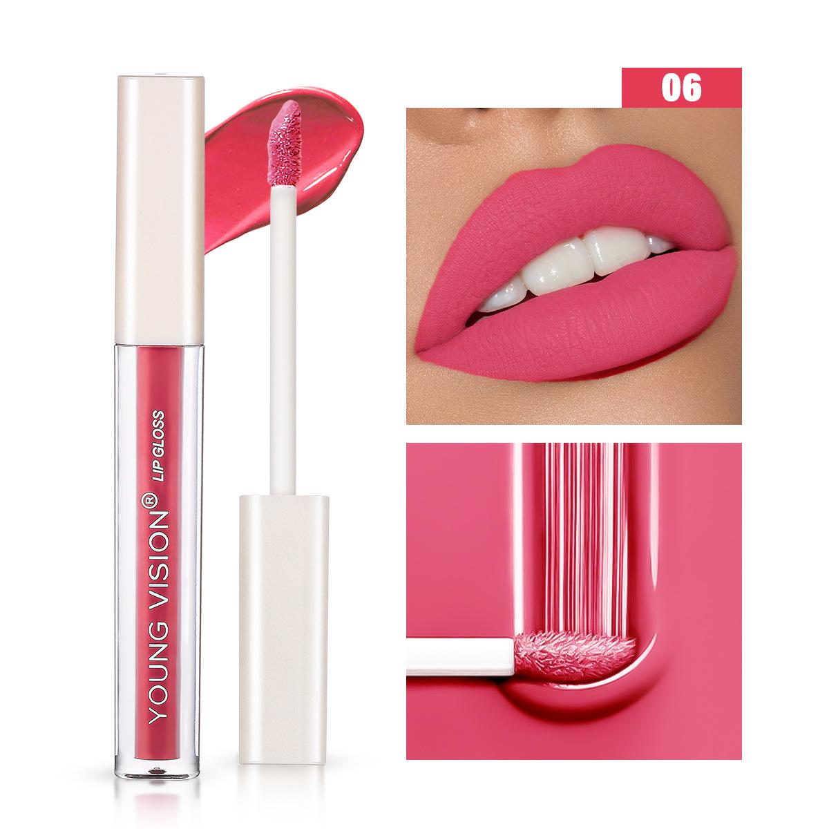 

6-цветный бархатный блеск для губ Водостойкий Не легко размазывается Не легко испачкается Легко наносится Макияж Блеск для губ Doodle Жидкая бархатная помада 06#