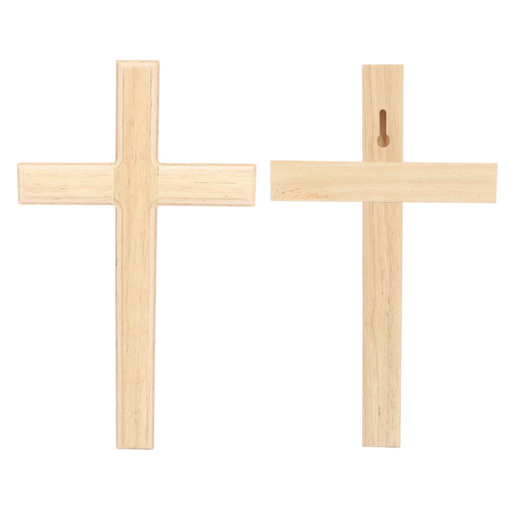Wooden Crucifix Wall Decor 30cm Simple Smoothly Polished Wood Wall Hanging Crucifix