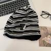 Korean Baggy Strip Hat Spring Autumn Beanie Hats Trendy Y2k Striped Cap  Streetwear