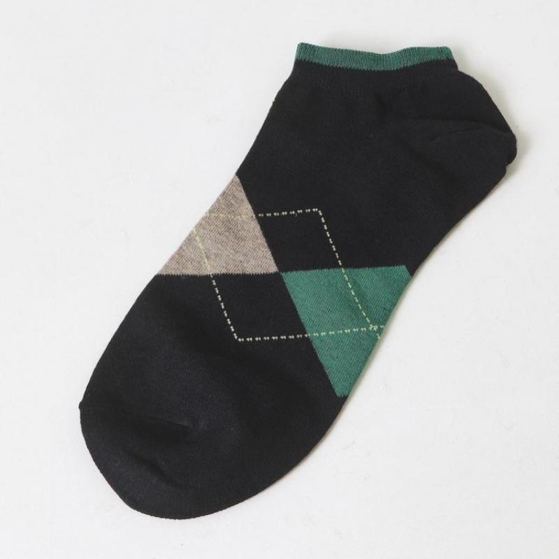 DakS Men S Ankle 4 pairS Set Check Pattern dbSS4f901bk