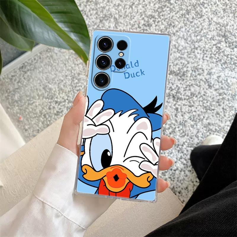 Disney Stitch Mickey Donald Duck Transparent Case For Samsung Galaxy S26 S25 Ultra S24 S22 S26 Plus S20 S23 S21 S25 FE 5G Cover