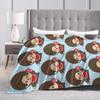 Süße Monchichis Decke Qualität Weich Warm Überwurfdecke Herbst Kinder Heimdeko Neuheit Bettüberwurf