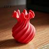 3D Printed Plant Holder Spiral Wave Vase, Minimalist Flower Holder, Decorative Vase for Fresh Style Pot or Dried Flowers, Artistic Desktop Ornament