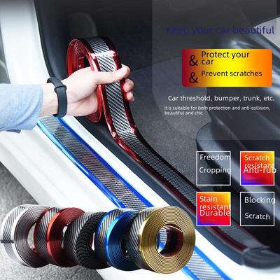 Universal Carbon Fiber Car Threshold & Bumper Anti-Collision Strip