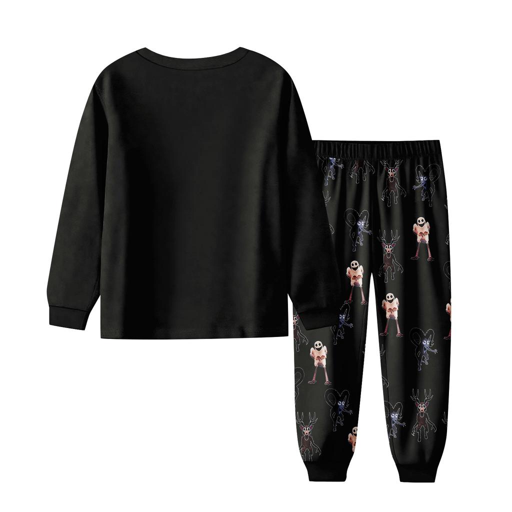 Dětský módní oblek Sukně Kulatý výstřih Top s dlouhým rukávem Kalhoty